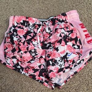 Nike Girl’s Pink Floral Athletic Shorts